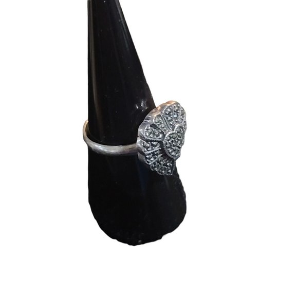 Judith Jack Sterling Silver Marcasite Heart Ring Size 7.5 - Picture 8 of 12